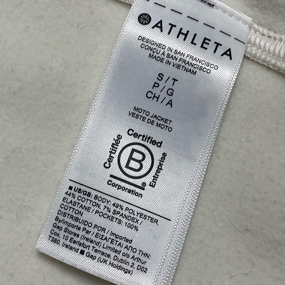 ATHLETA Moto Jacket in Magnolia Off- White, Size Small - Picture 16 of 16
